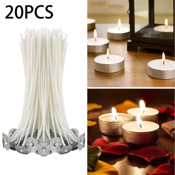 Candle Making Kit: 20 Pre-Waxed Wicks with Sustainers - Image 4