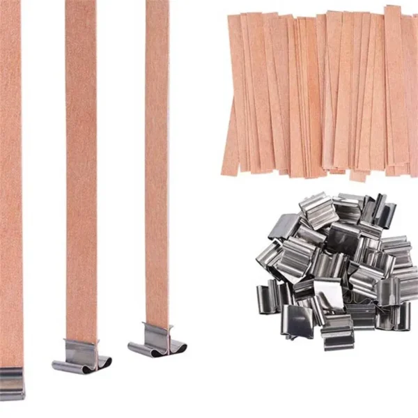 Candle Making Kit: 50pcs Wood Wicks with Holders