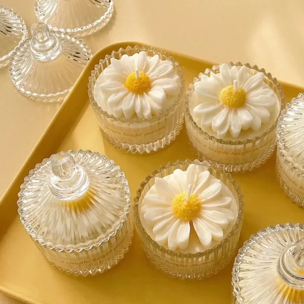 Candle Making Kit – 3D Silicone Daisy Mold for DIY Candles - Image 6