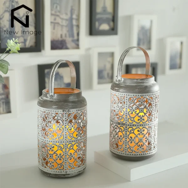 Candle Making Kit - 2Pcs Vintage Metal Candle Holders - Image 2