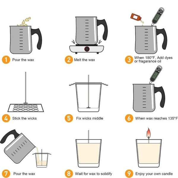 Candle Making Kit: Soy Wax, Wicks & Mold - Image 4