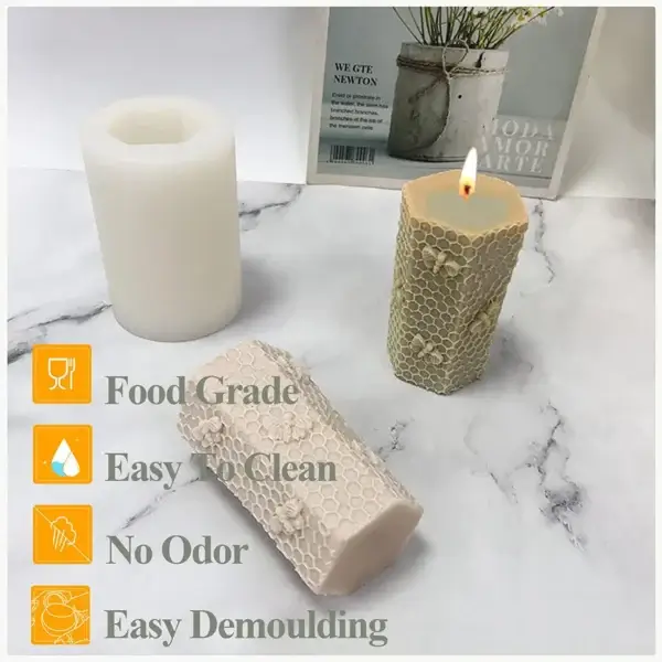 Candle Making Kit 3D Honeycomb Silicone Molds - Image 2