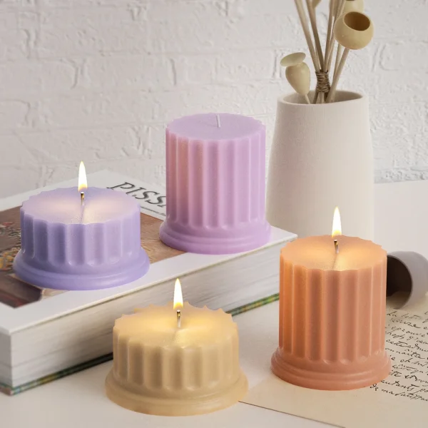 Candle Making Kit: 3D Roman Column Silicone Mold - Image 2