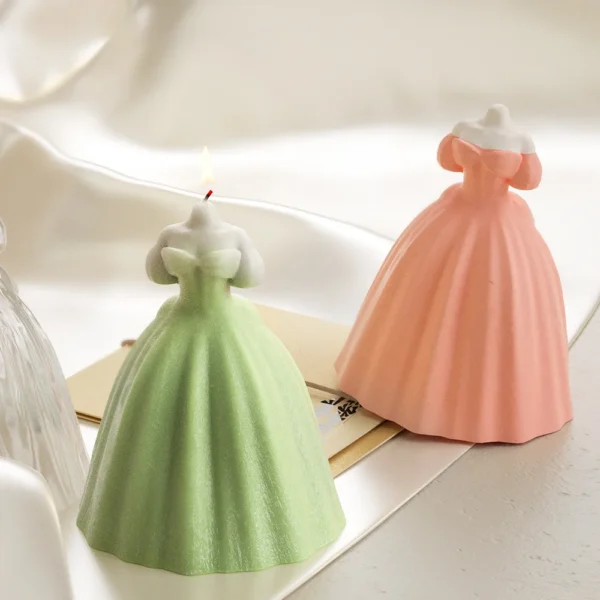Candle Making Kit: Wedding Dress Silicone Mold for Decor - Image 2