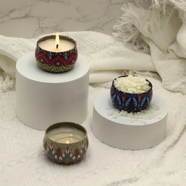 Candle Making Kit: 12pcs Floral Printed Tins with Lids - Image 5