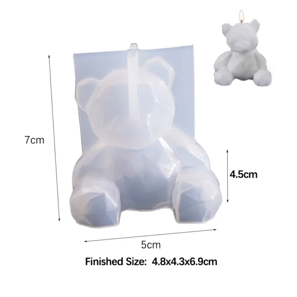 Candle Making Kit - Bear Silicone Mold for DIY - Image 6