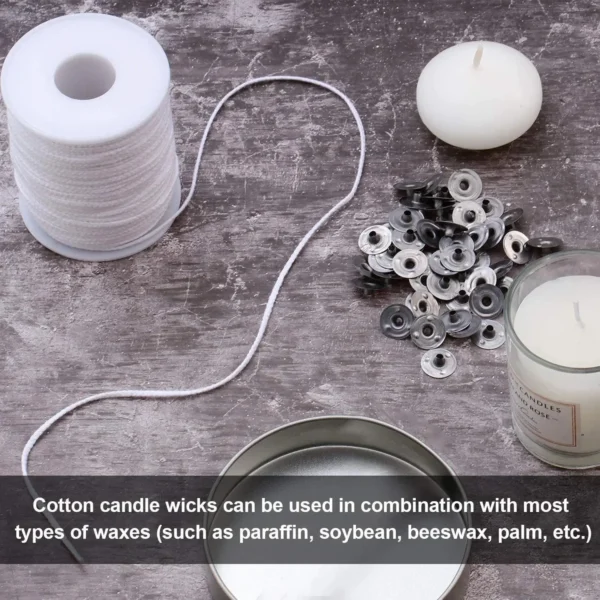 Candle Making Kit - 100Pcs Cotton Wick Holders - Image 3