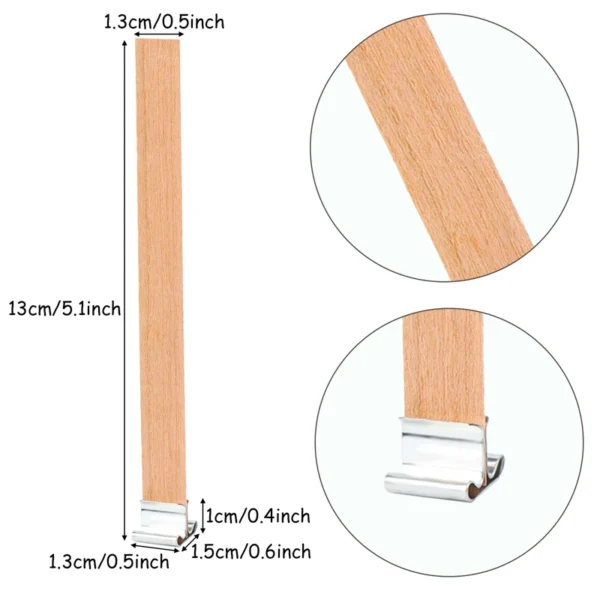 Candle Making Kit - 10 Wooden Wicks with Stands - Image 6