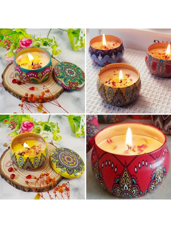 Candle Making Kit: 12pcs Floral Printed Tins with Lids - Image 4