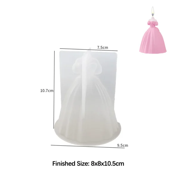 Candle Making Kit: Wedding Dress Silicone Mold for Decor - Image 6