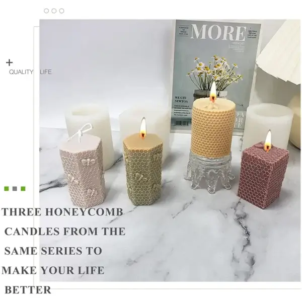 Candle Making Kit 3D Honeycomb Silicone Molds - Image 3