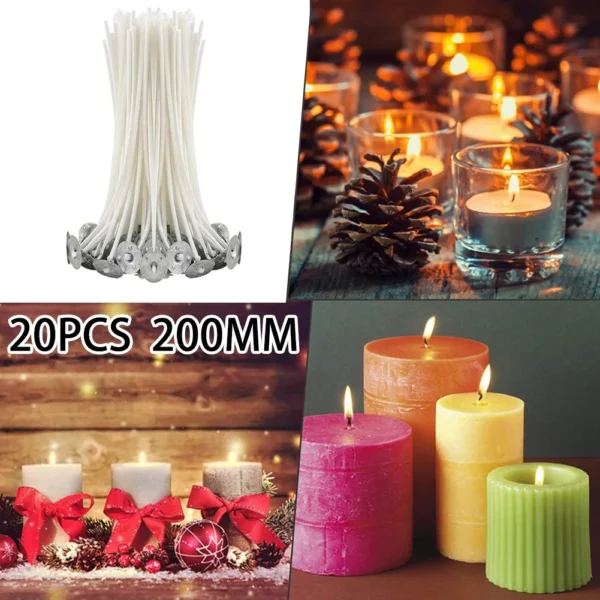Candle Making Kit: 20 Pre-Waxed Wicks with Sustainers - Image 5