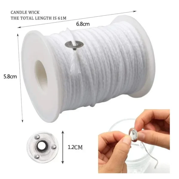 Candle Making Kit - Steel Pot, Wax, Cotton Thread - Image 4