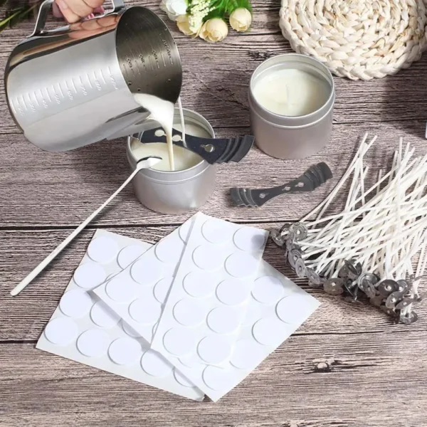 Candle Making Kit - Steel Pot, Wax, Cotton Thread - Image 6