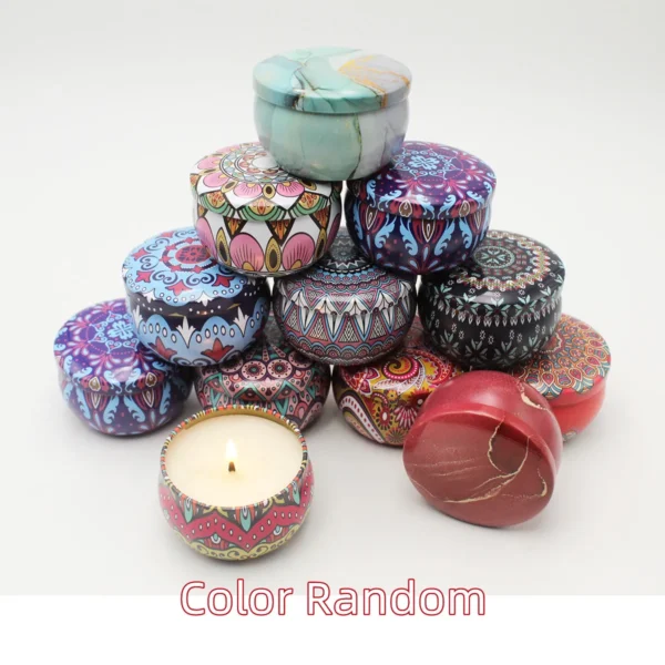 Candle Making Kit: 12pcs Floral Printed Tins with Lids - Image 6