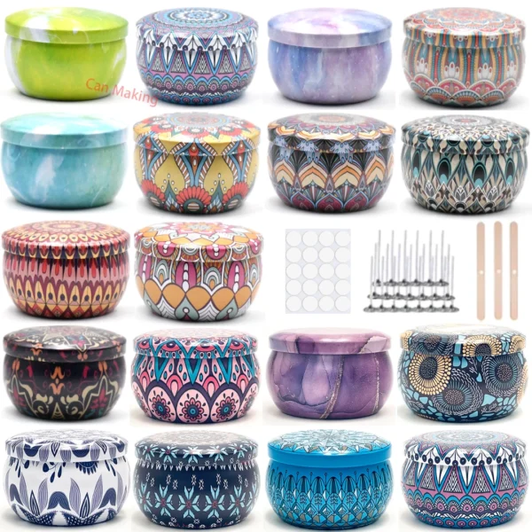 Candle Making Kit – 10 Jars, 50 Supplies With Lids