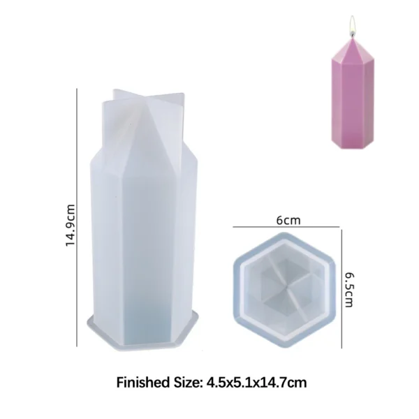 Candle Making Kit - 3D Hexagonal Silicone Mold - Image 6
