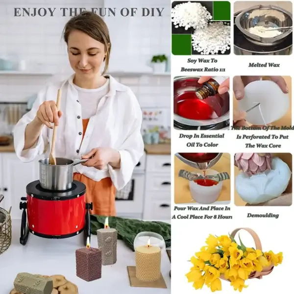 Candle Making Kit 3D Honeycomb Silicone Molds - Image 4