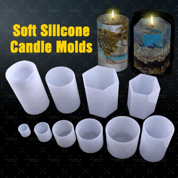 Candle Making Kit - 10 Silicone Molds for Resin - Image 5