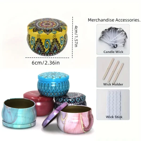 Candle Making Kit – 10 Jars, 50 Supplies With Lids - Image 4