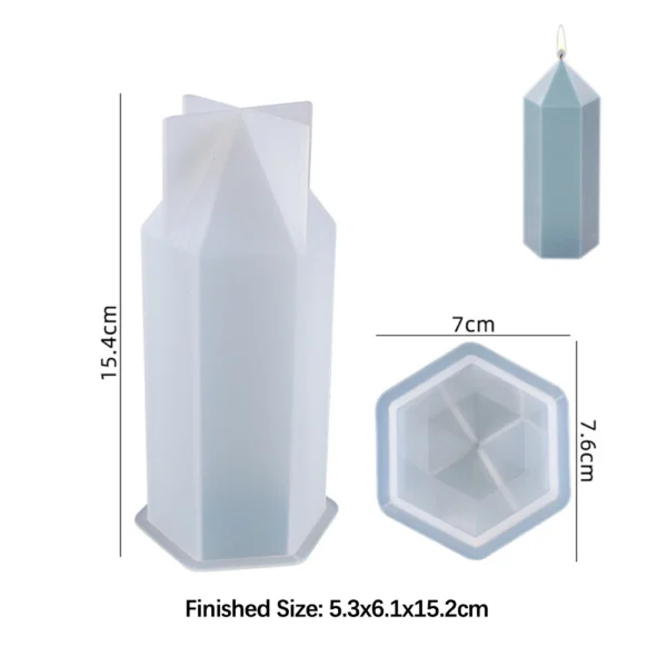 Candle Making Kit - 3D Hexagonal Silicone Mold - Image 4