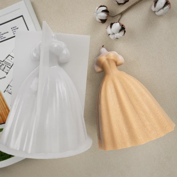 Candle Making Kit: Wedding Dress Silicone Mold for Decor - Image 3