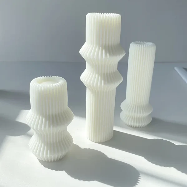 Candle Making Kit - Geometric Cylindrical Silicone Mold - Image 2