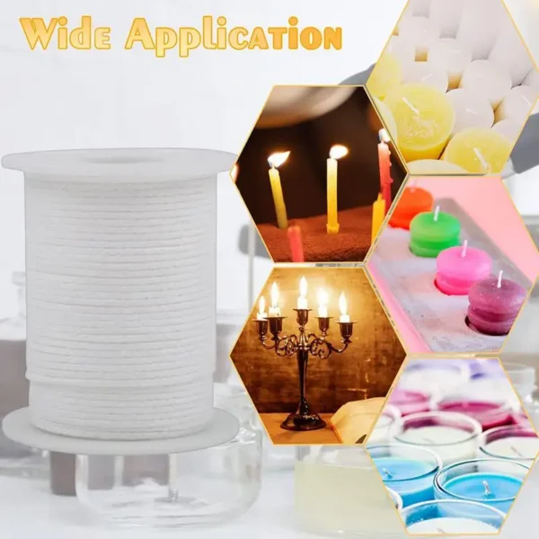 Candle Making Kit: Cotton Wicks Roll for Indoor Use - Image 3