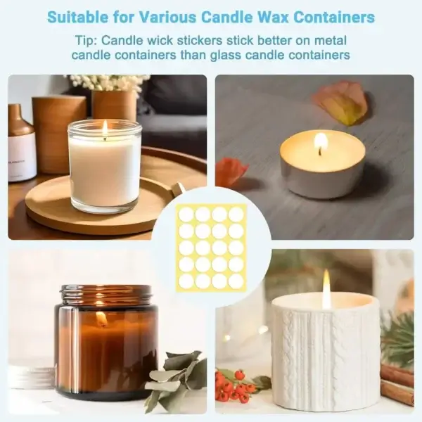 Candle Making Kit - 100PCS Wick Stickers for DIY - Image 4