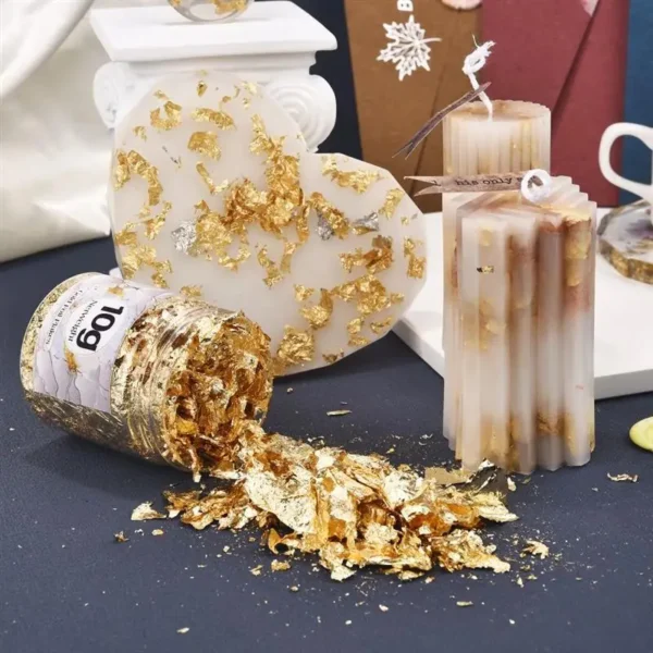 Candle Making Kit: Gold Foil Sequins for Resin - Image 2