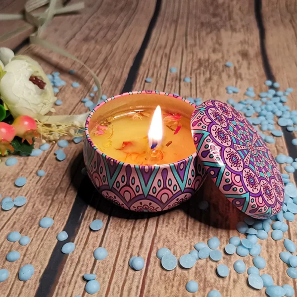Candle Making Kit: Empty Metal Tin Jars with Lid - Image 2