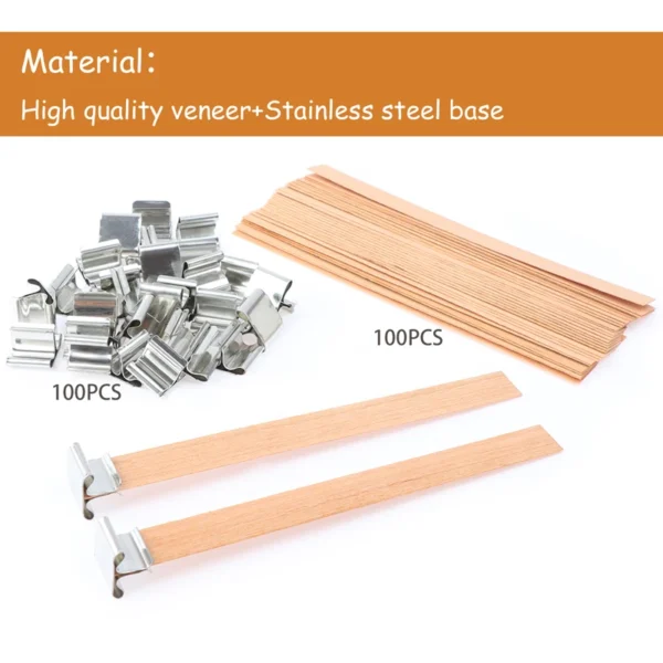 Candle Making Kit - 10 Wooden Wicks with Stands