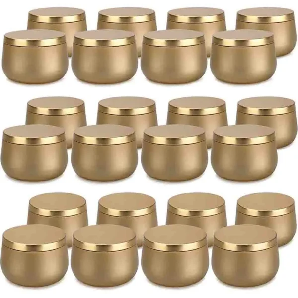 Candle Making Kit - 8 OZ Metal Tins with Lids (24 Pieces)