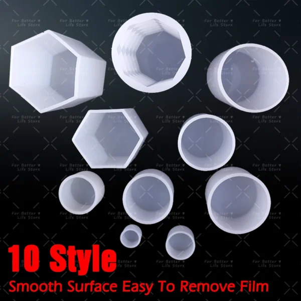 Candle Making Kit - 10 Silicone Molds for Resin - Image 4