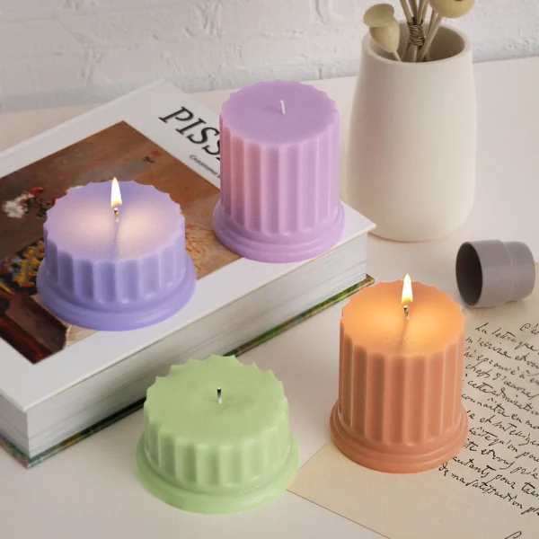 Candle Making Kit: 3D Roman Column Silicone Mold - Image 3
